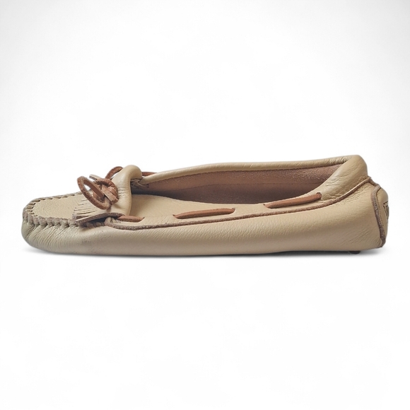 Minnetonka Women's Natural Moosehide Driving Moccasins Size 7 - Picture 7 of 9